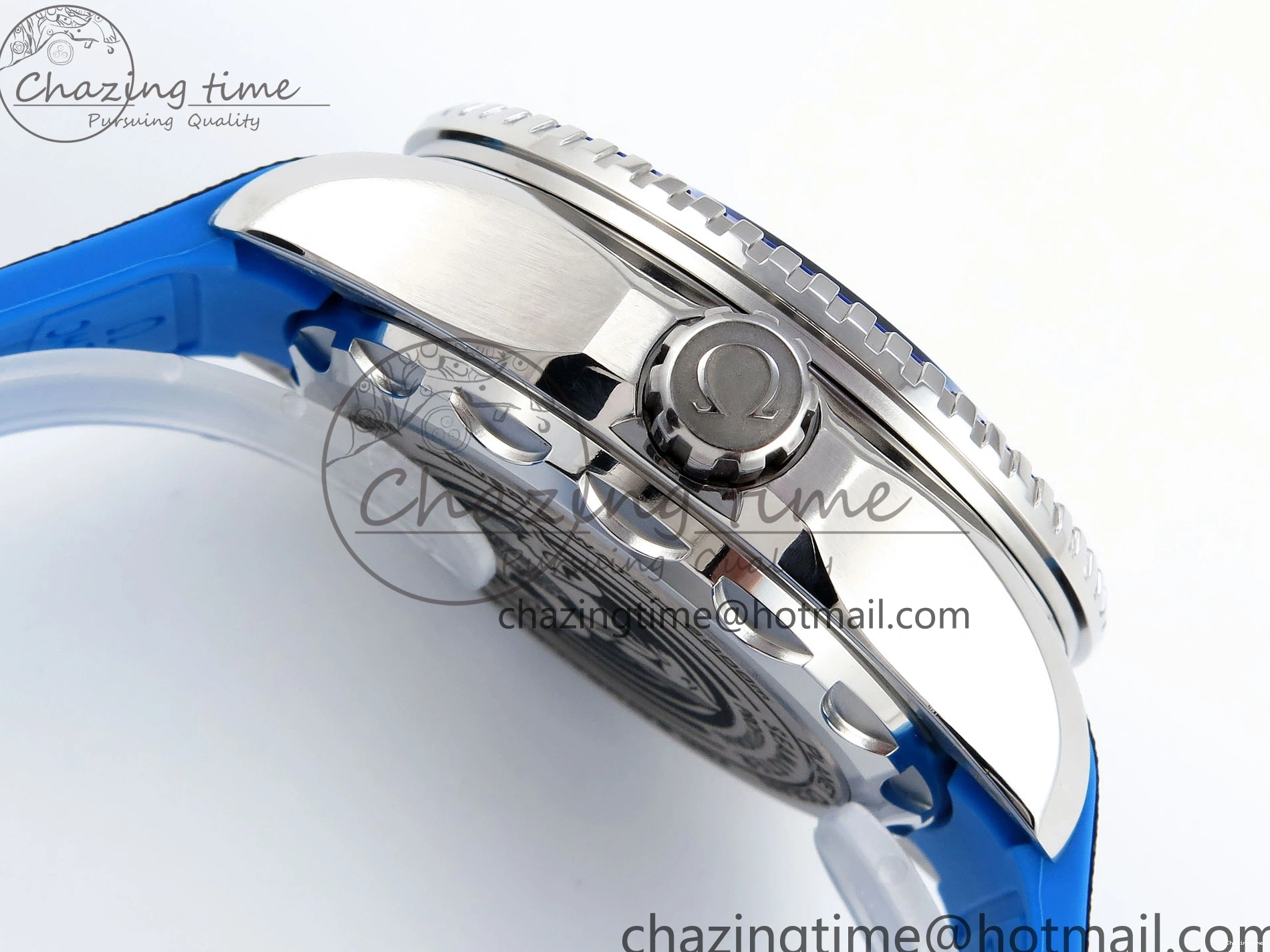 0506 SEAMASTER PLANET OCEAN 6000M ULTRA DEEP 45.5MM SS TF 1:1 BEST EDITION WHITE DIAL BLUE BEZEL ON RUBBER STRAP A SunProtective 7762